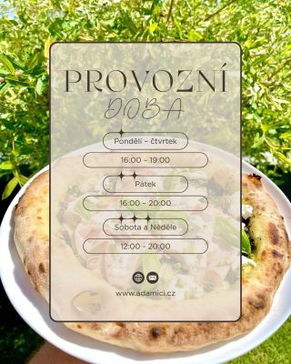 🔥 Velká novinka z Adamici! 🔥 Už si na nás nemusíte počkat jen do víkendu — máme otevřeno i přes týden! 🙌 Takže jestli tě...